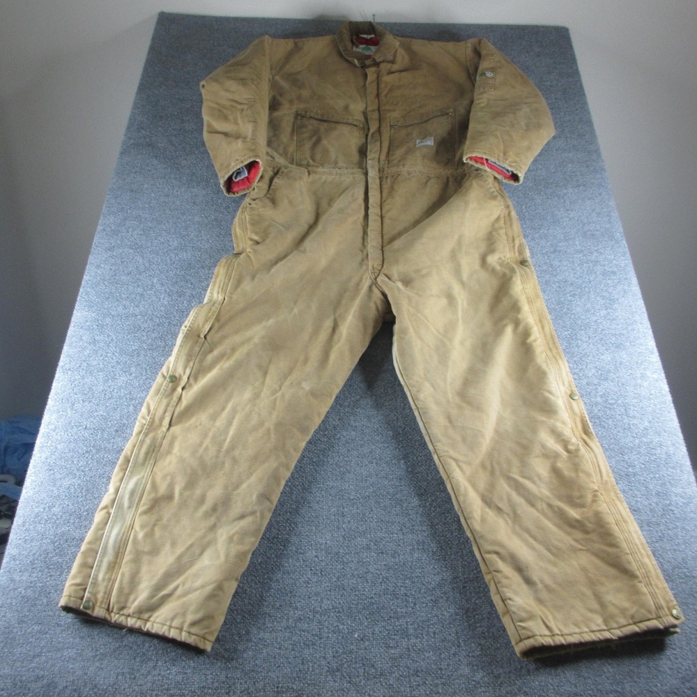 Vintage Liberty Coveralls Mens XXL Brown Insulated Canvas Workwear USA 90s